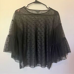 EXPRESS Sheer Polka Dot Flowy Blouse Size Small